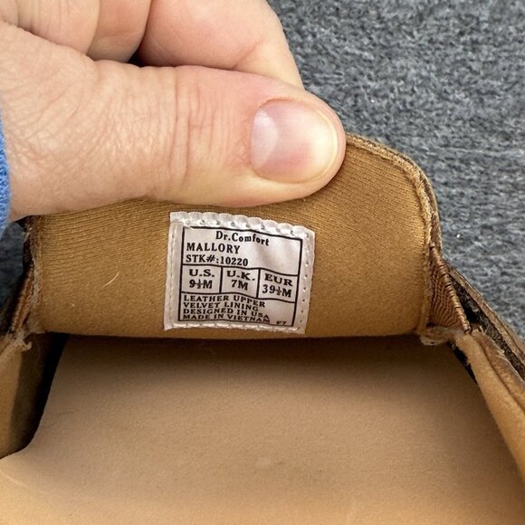 ✅Womens 9.5M Dr. Comfort Slip-on Shoes Mallory Brown Leather Diabetic Loafers - Picture 2 of 9